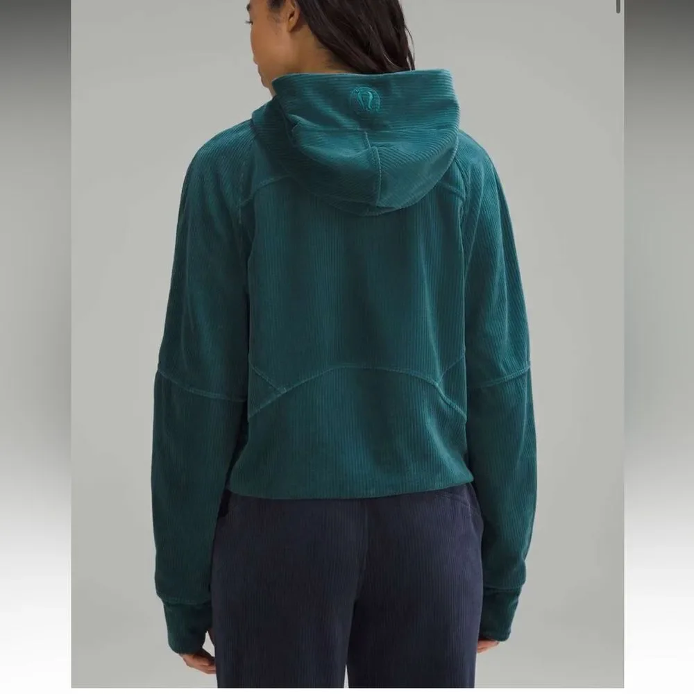 NWT New LULULEMON Scuba Oversized Hoodie Velvet Cord Sweatshirt Storm Teal XS S